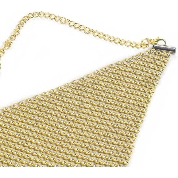 Women's Sparkly Crystal Face Mask Bling Rhinestone Mask Nightclub Mouth Covered - Picture 6 of 7